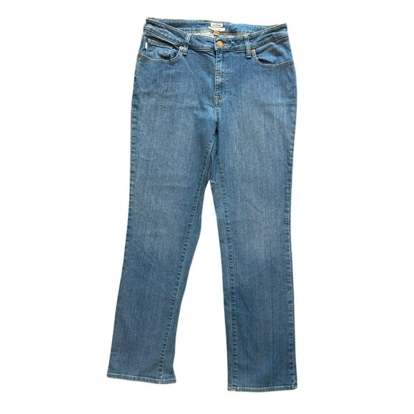 L.L.Bean Womens Favorite Fit Mid-Rise Straight Leg Jeans Size 10 Regular Blue De - Picture 1 of 3